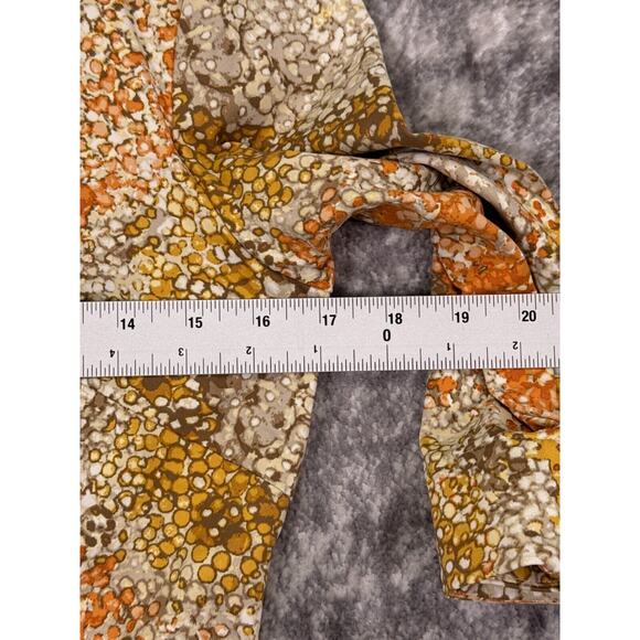 J McLaughlin Dress Small Womens Catalina Cloth Collared Abstract Art Yellow Gold - Picture 4 of 9